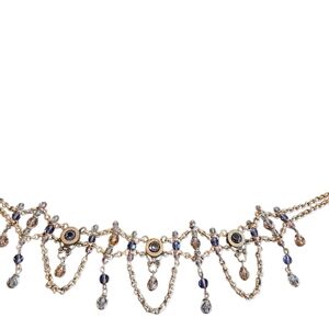 Chic Silver, Beaded, Gem Chain Choker